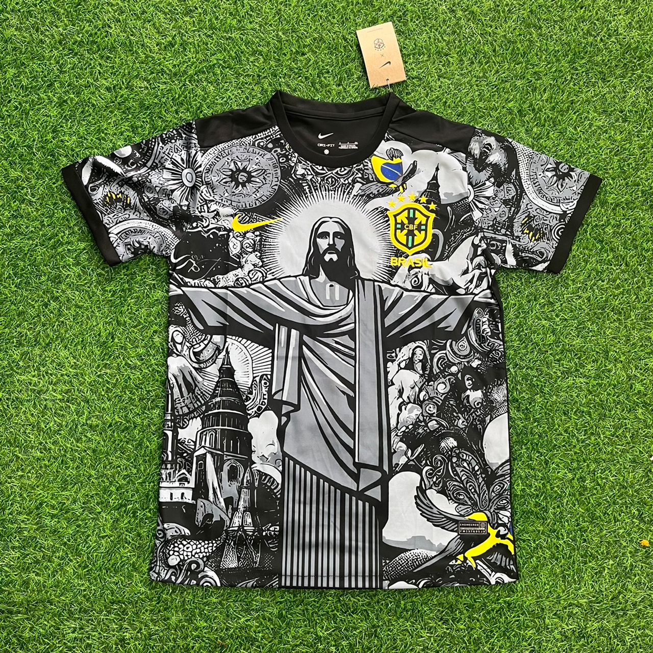 Neymar Jr Iconic Brazil Retro Football Jersey